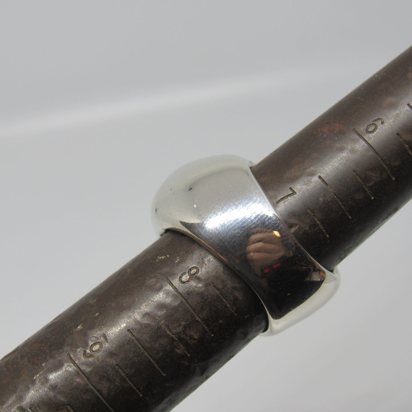 Vintage Sterling Silver MWS Indonesia Unique Modernist Domed Ring - Size 7