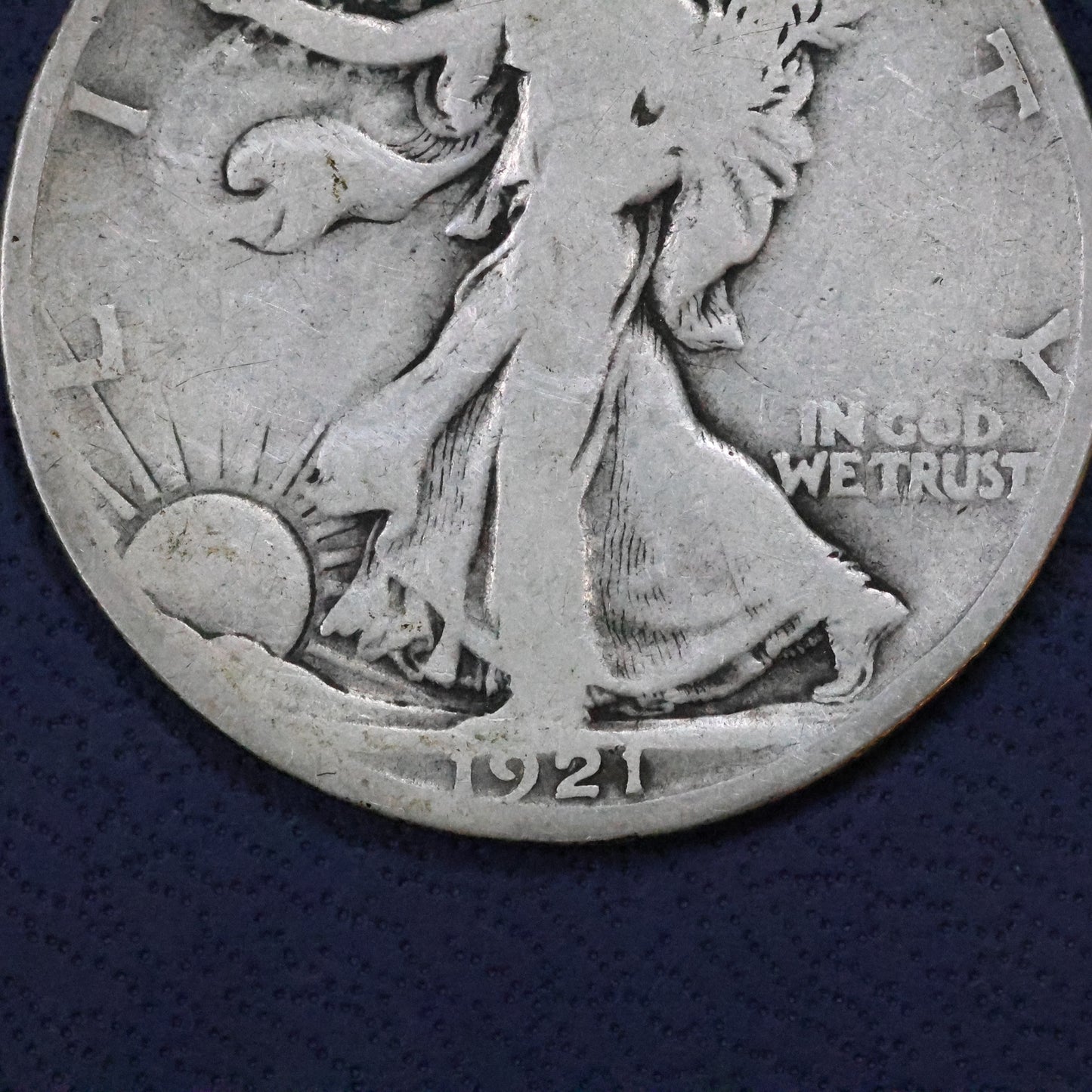 1921 S (San Francisco) Walking Liberty Silver Half Dollar 50c