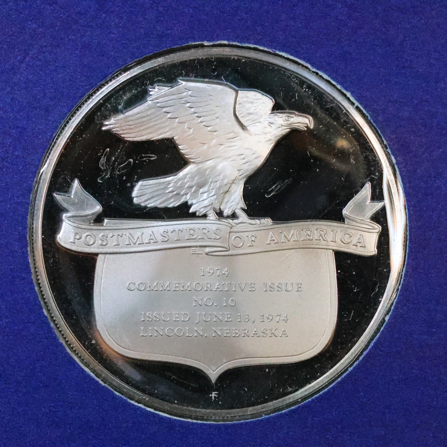1974 Postmasters of America STERLING SILVER Art Round - No. 10 America's Mineral Heritage