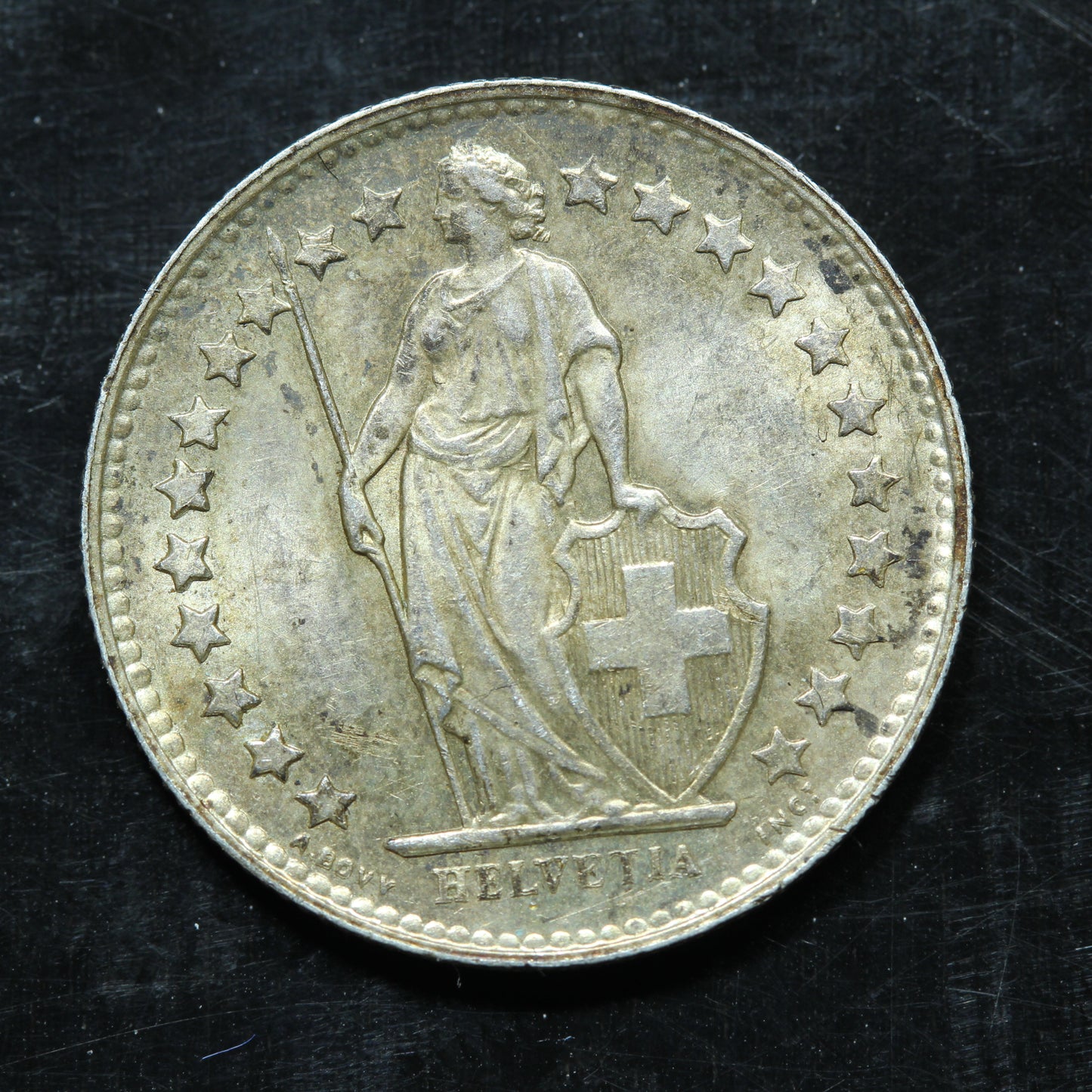1953 B Switzerland 1/2 FRANC Silver KM#23