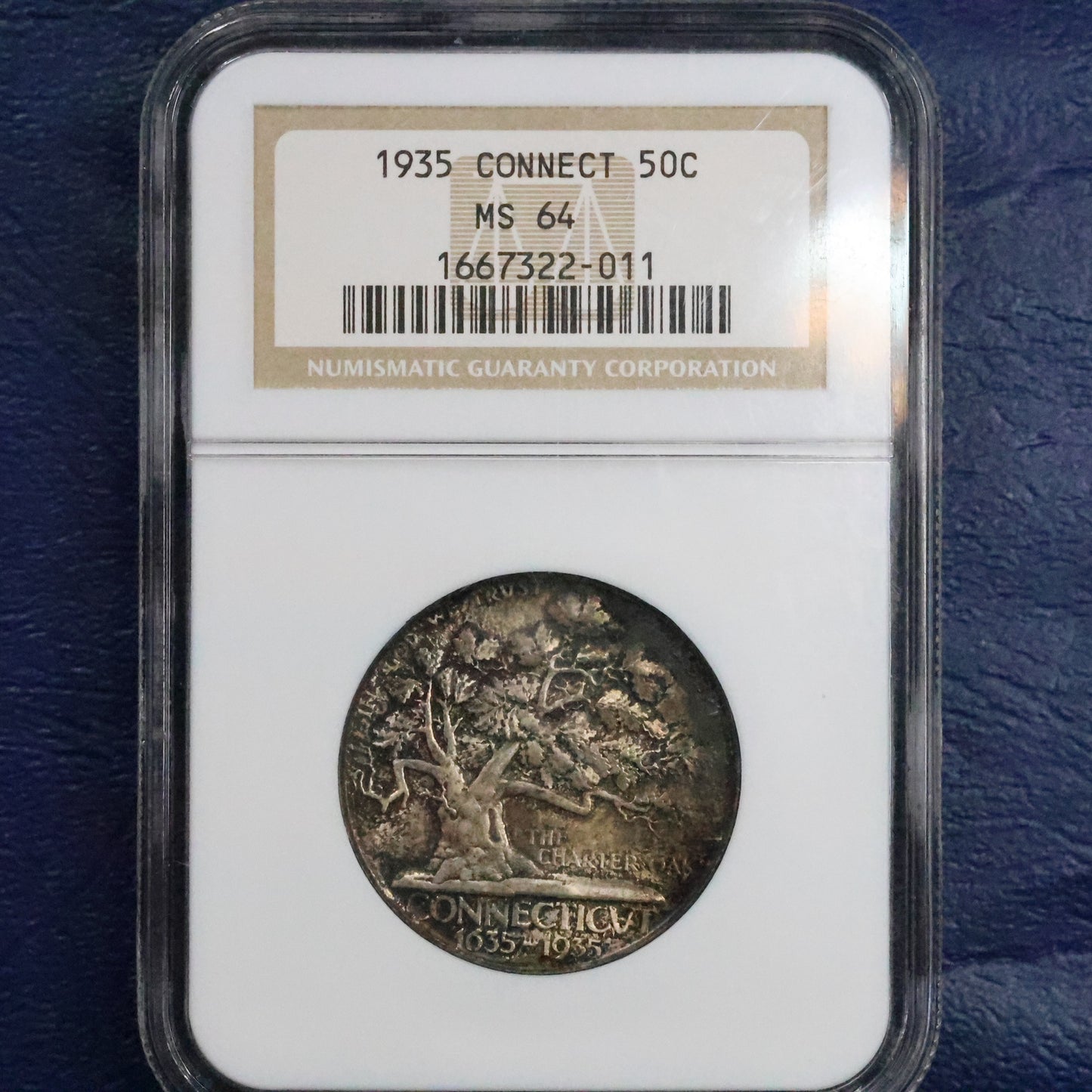 1935 Connecticut Half Dollar 50c Commemorative - NGC MS 64