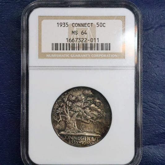 1935 Connecticut Half Dollar 50c Commemorative - NGC MS 64
