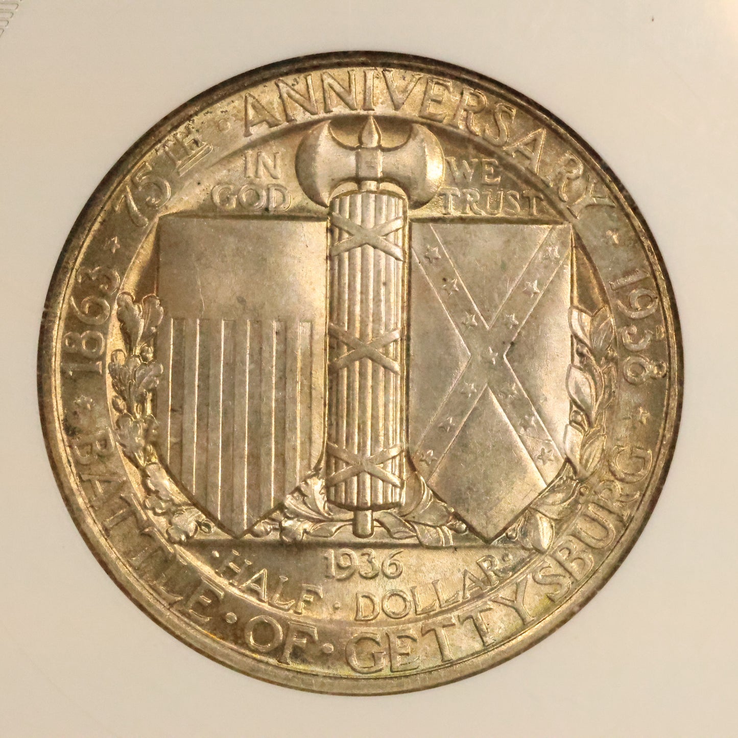 1936 Gettysburg Half Dollar 50c Commemorative - ANACS MS 63 Old Holder