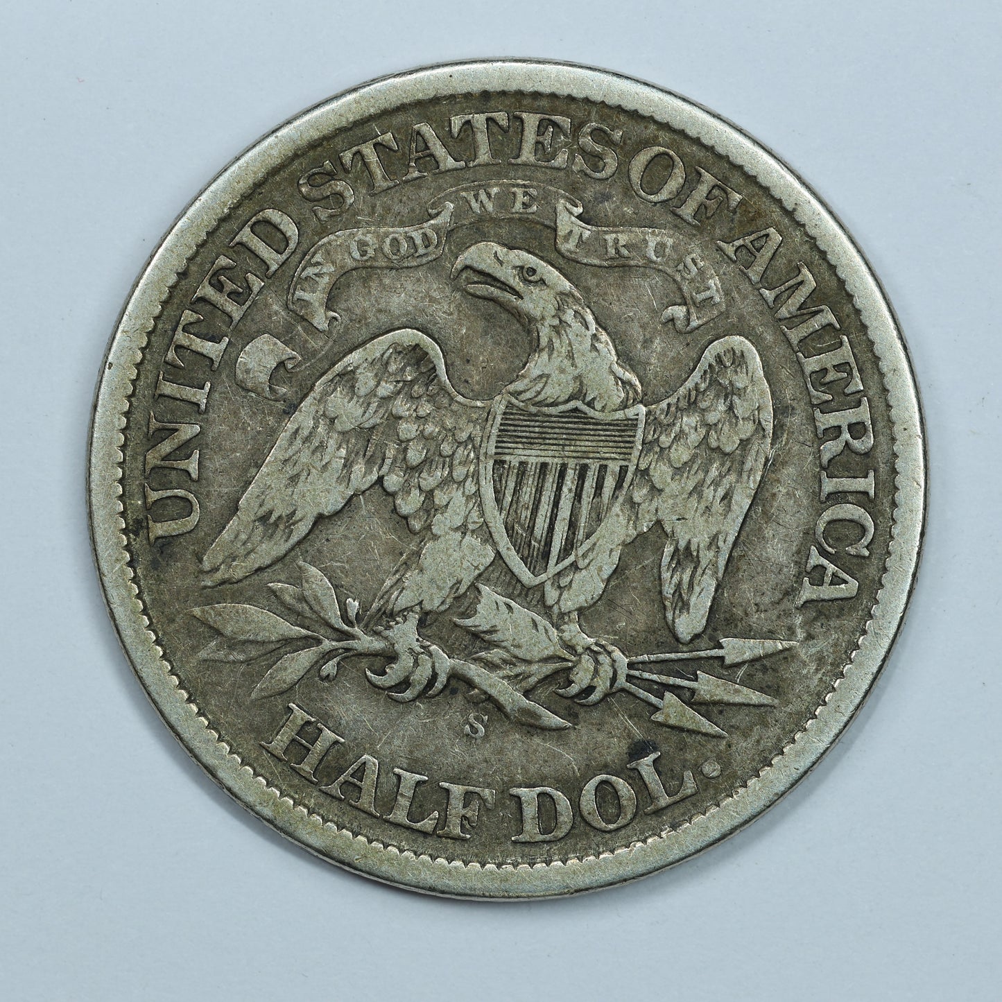 1866 S Seated Liberty Silver Half Dollar 50c San Francisco with Motto
