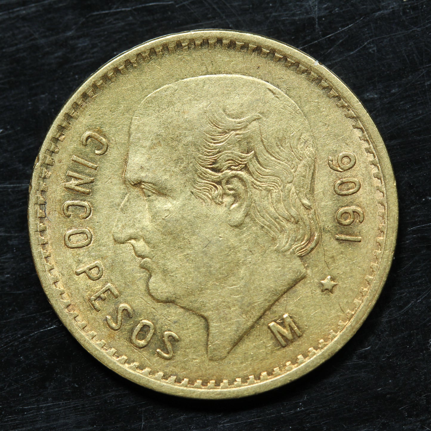 1906 5 Pesos Cinco Pesos Mexico Gold Coin
