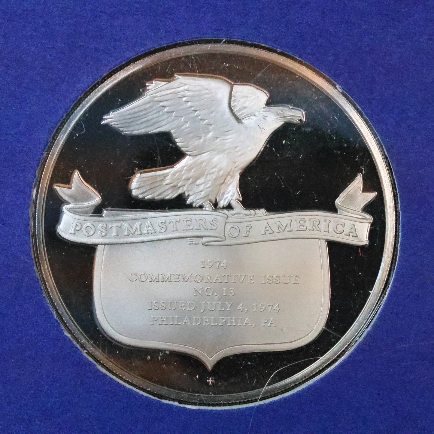 1974 Postmasters of America STERLING SILVER Art Round - No. 13 First Continental Congress