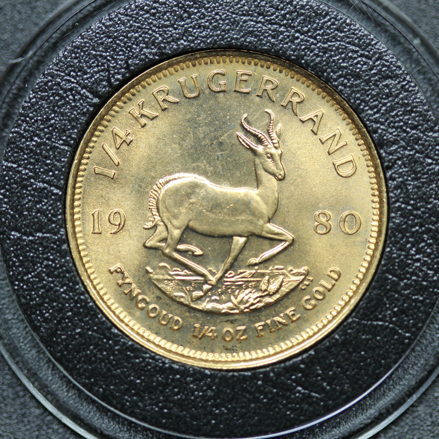 1980 1/4 oz South African Gold Krugerrand Bullion Coin w/ Capsule (#13)