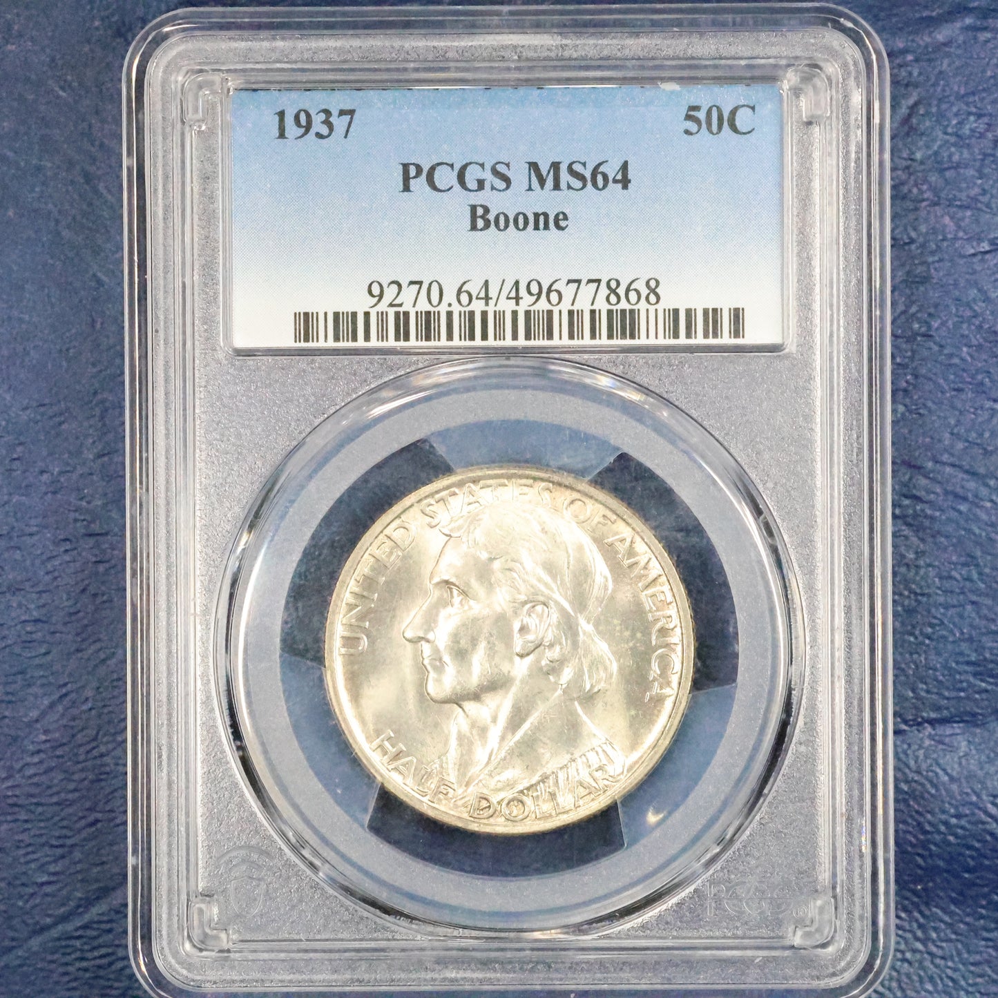 1937 Daniel Boone Bicentennial Half Dollar 50c Commemorative- PCGS MS 64