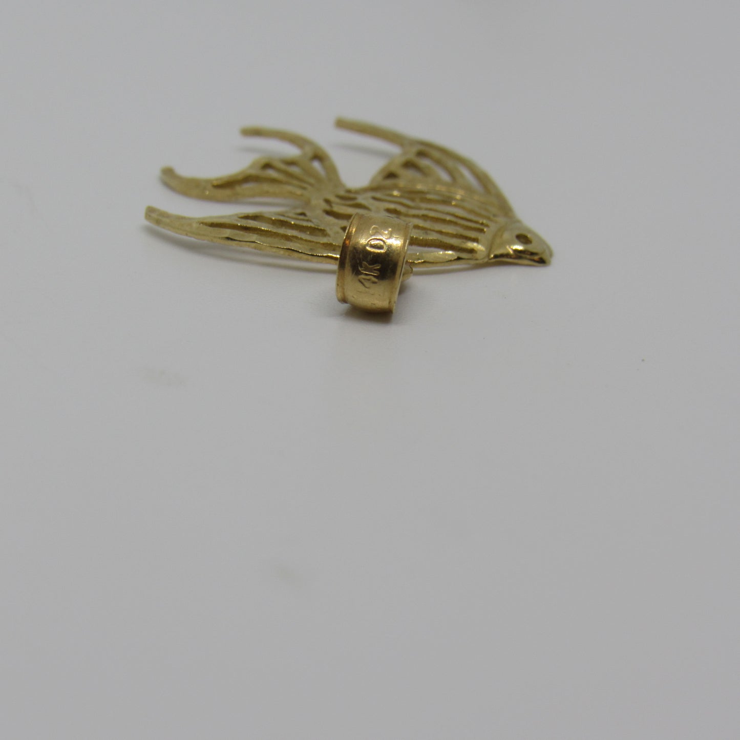14k Yellow Gold Fish Angel Fish Pendant
