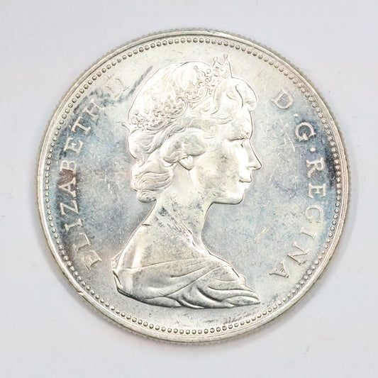 1966 Canada Silver Dollar Coin Canoe