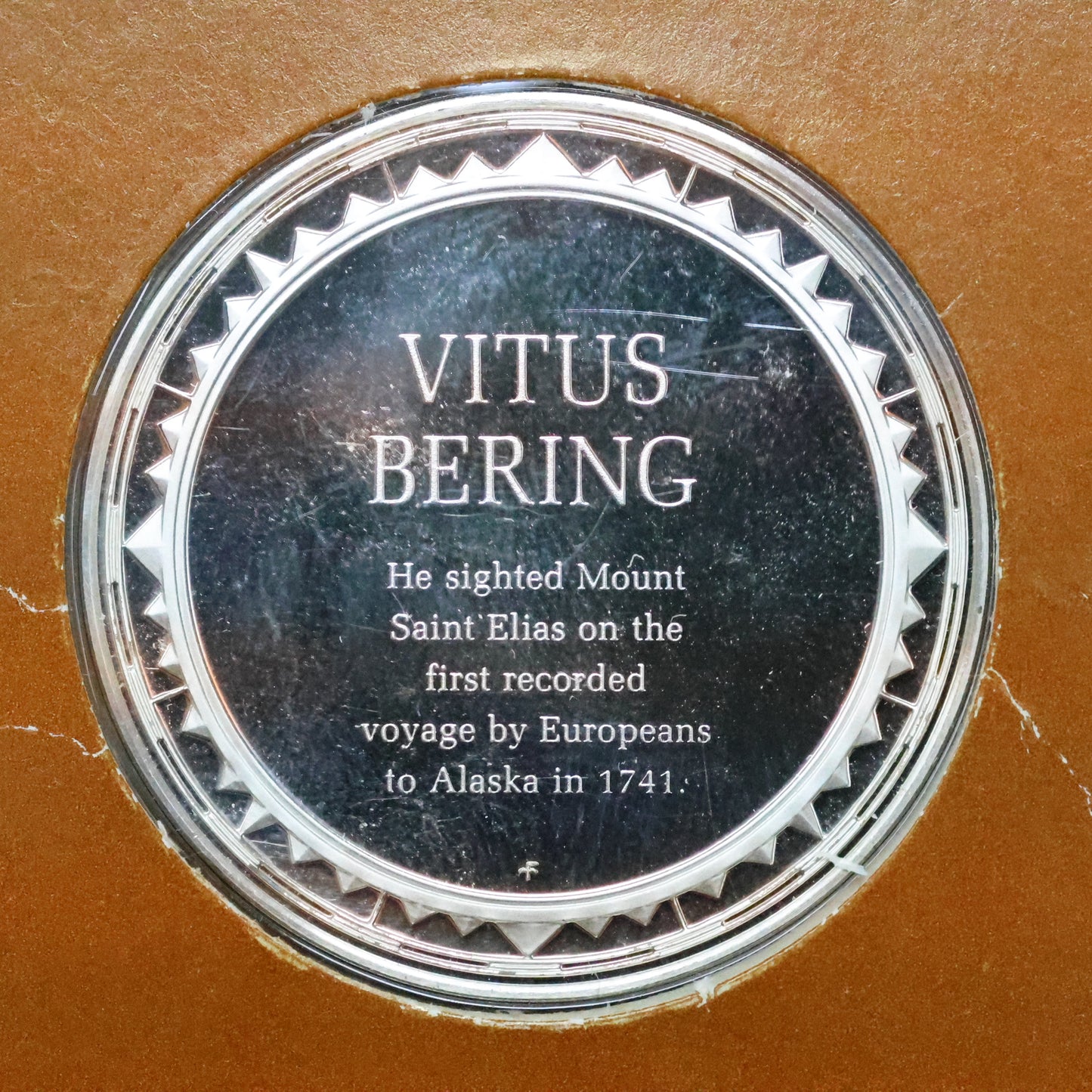 Franklin Mint The Great Explorers STERLING SILVER Art Round - Vitus Bering