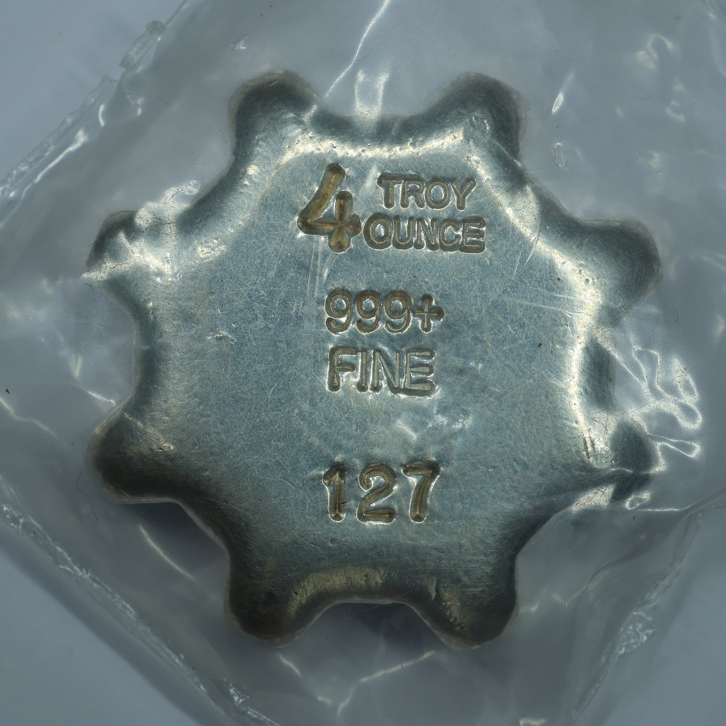 4 oz .999 Fine Silver Bullion Poured Gear by Yeager's Poured Silver YPS