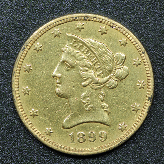 1899 $10 Liberty Head US Gold Eagle Coin Philadelphia