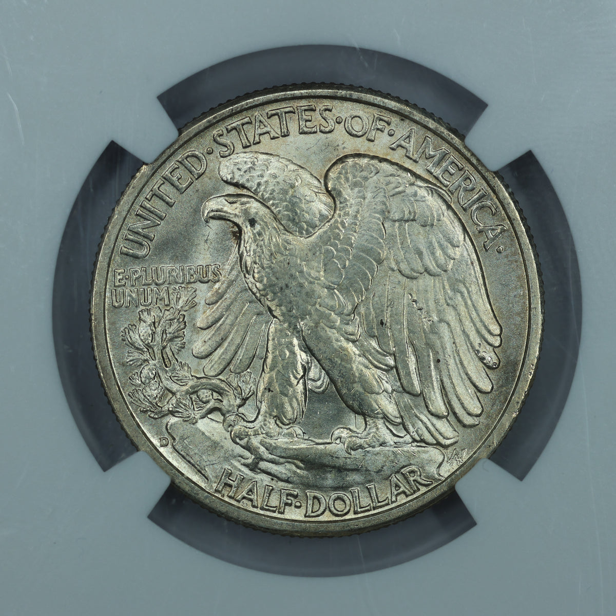 1939 D (Denver) Walking Liberty Silver Half Dollar 50c - NGC MS63