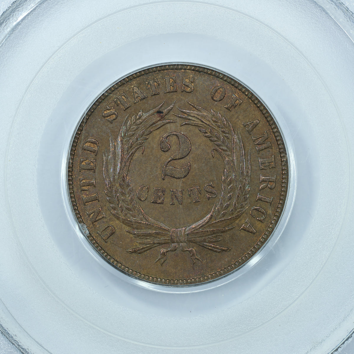 1870 2c Two Cent Piece United States - PCGS MS61 BN OGH