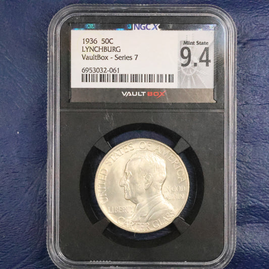 1936 Lynchburg Half Dollar 50c Commemorative - NGCX MS 64 (9.4)