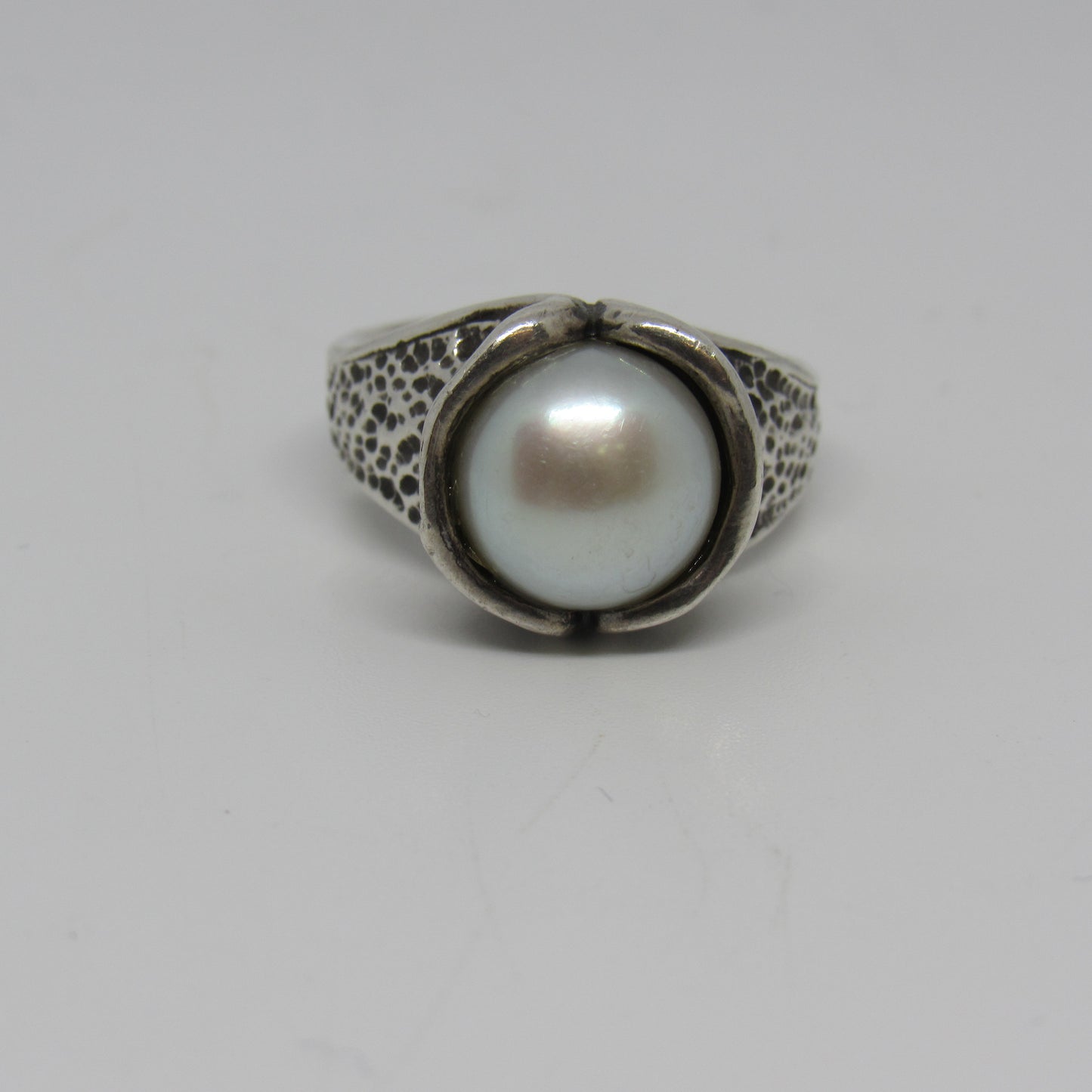 Vintage DIDAE SHABLOOL Sterling Silver Pearl Ring - Sz 7