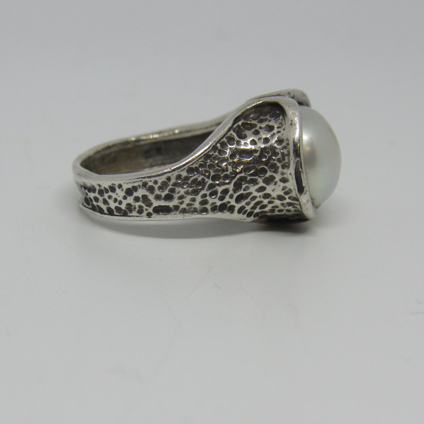 Vintage DIDAE SHABLOOL Sterling Silver Pearl Ring - Sz 7