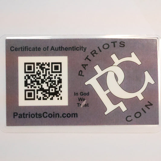 Patriots Coin Silver Bar 24-GRAIN .999 Fine Silver - Sealed/Laminated Card