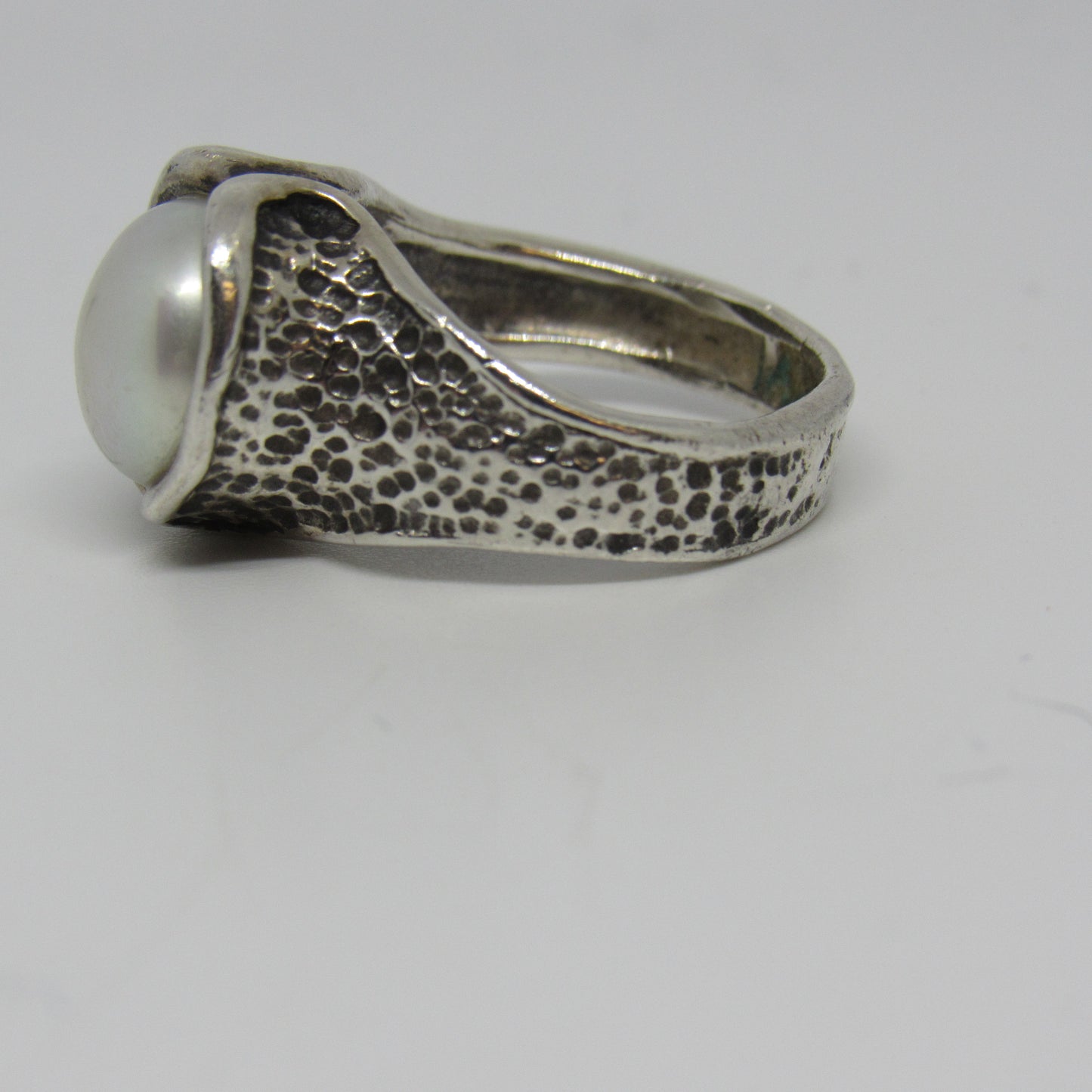 Vintage DIDAE SHABLOOL Sterling Silver Pearl Ring - Sz 7