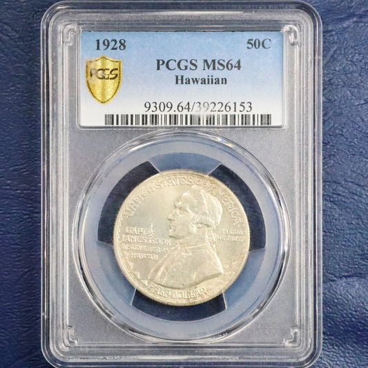 1928 Hawaiian Sesquicentennial Half Dollar 50c Commemorative - PCGS MS 64