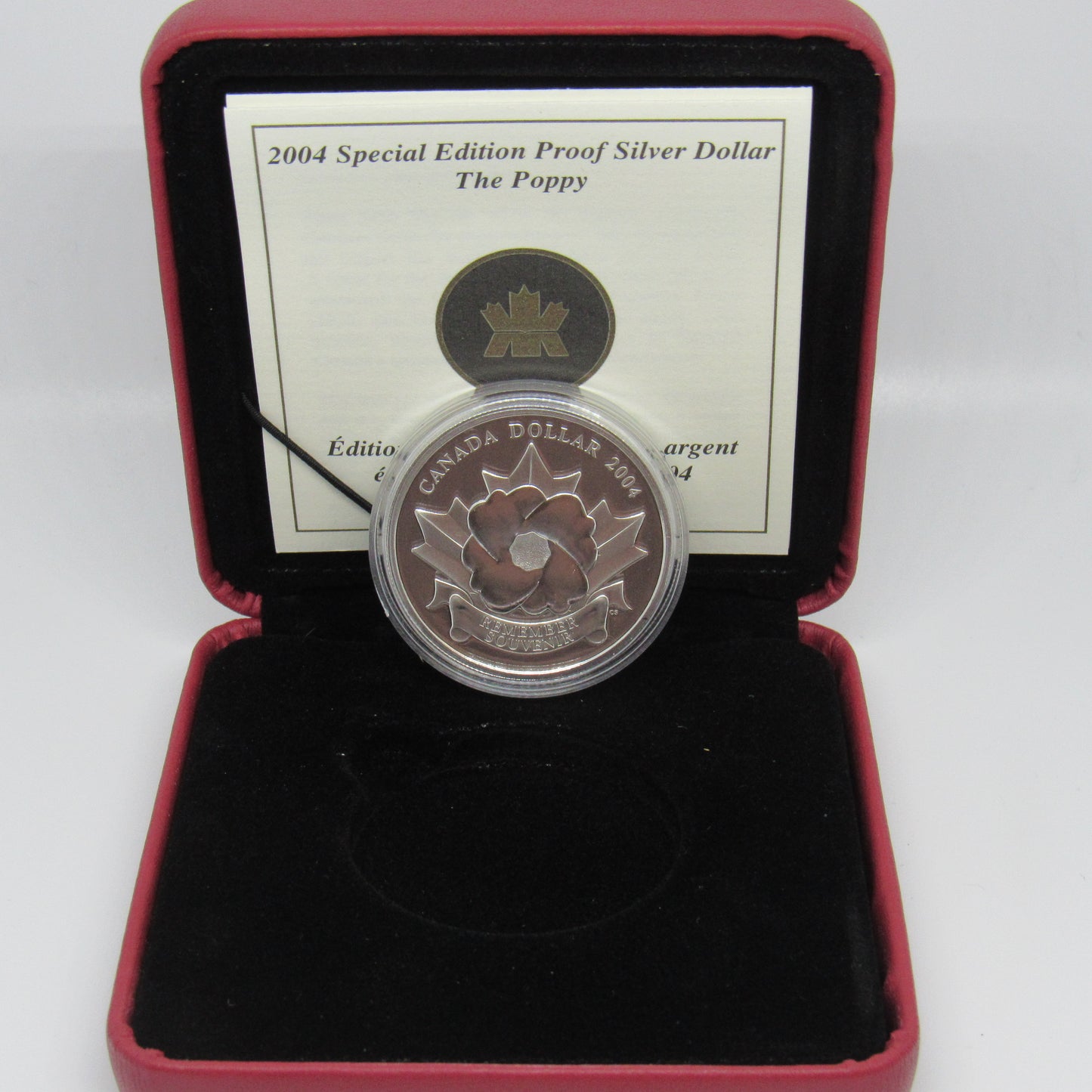 2004 Canada Special Edition Proof Silver Dollar - The Poppy w/ Box & COA