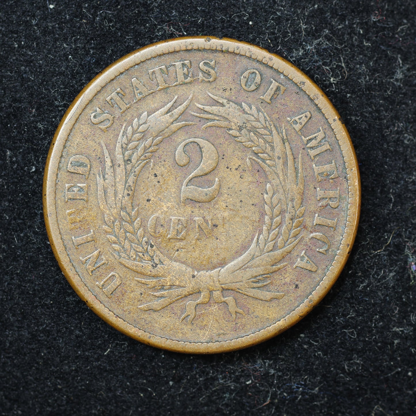 1865 2c Two Cent Piece United States