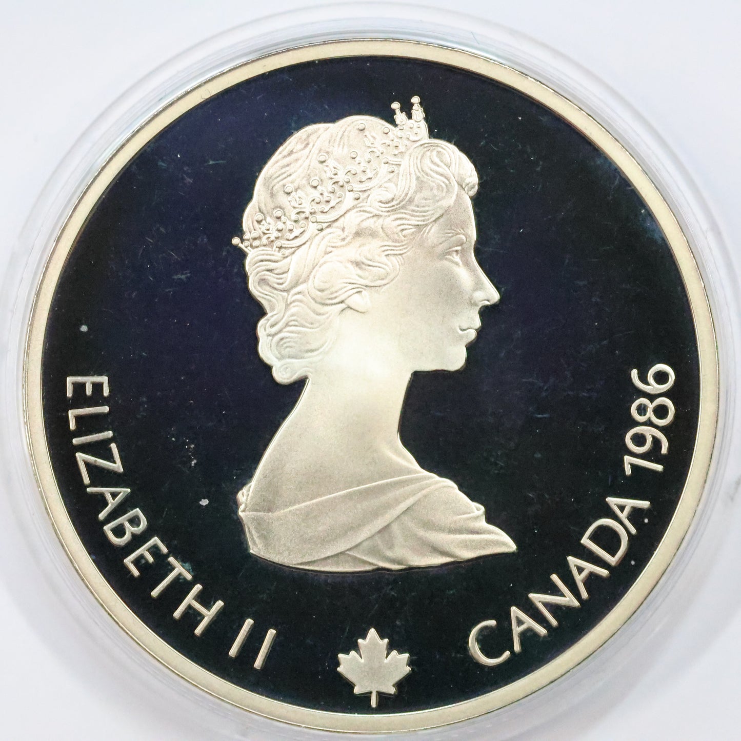 1986 Canada $20 .925 Fine Silver Calgary Winter Olympic Coin - Free Style Skiing w/ Capsule