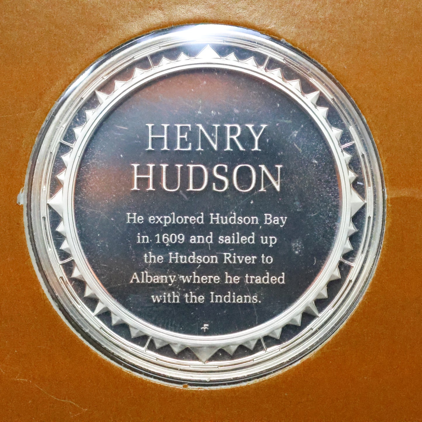 Franklin Mint The Great Explorers STERLING SILVER Art Round - Henry Hudson