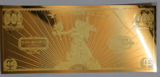 Liberty Gold Foil Aurum Note - 100 mg 24KT Bill (2021 & 2022)