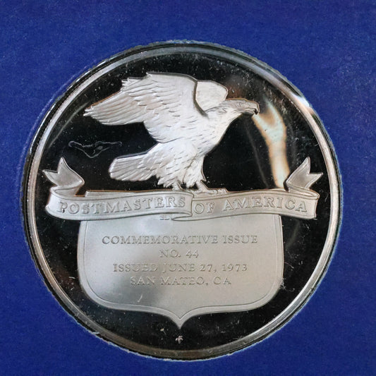1973 Postmasters of America STERLING SILVER Art Round - No. 44 Amadeo Giannini