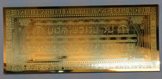 Happy Hanukkah Gold Foil Aurum Note - 100 mg 24KT Bill
