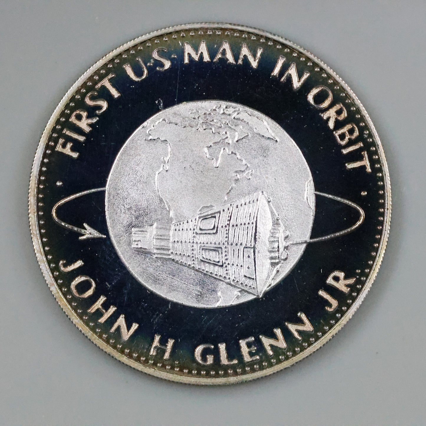 Danbury Mint Men In Space - Mercury VI 1st U.S. Man In Orbit Sterling Silver Proof Coin Medal