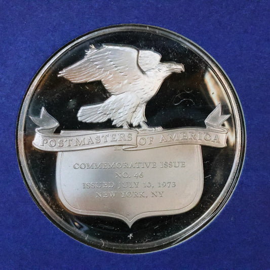 1973 Postmasters of America STERLING SILVER Art Round - No. 46 Progress in Electronics