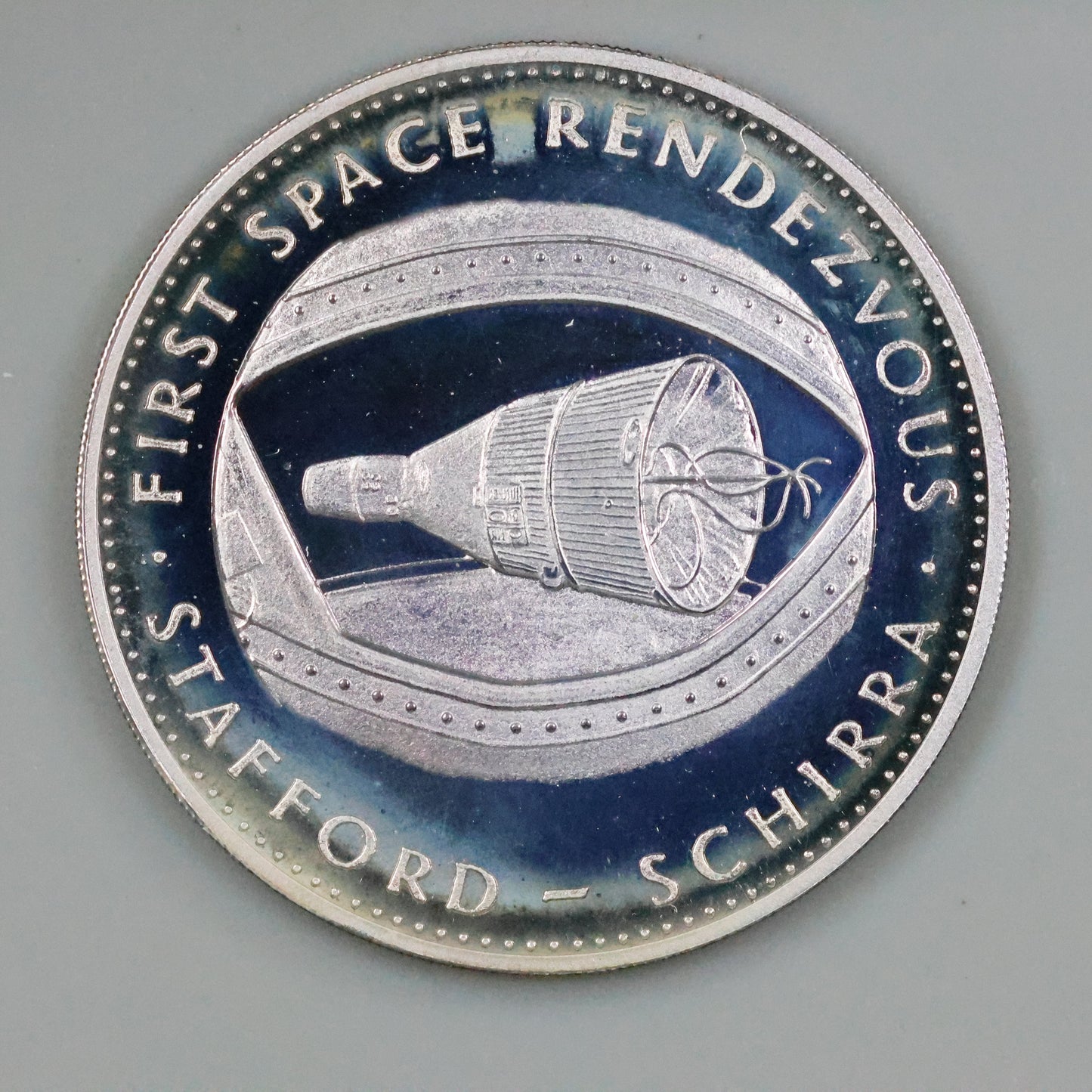 Danbury Mint Men In Space - Gemini VI 1st Space Rendezvous Sterling Silver Proof Coin Medal