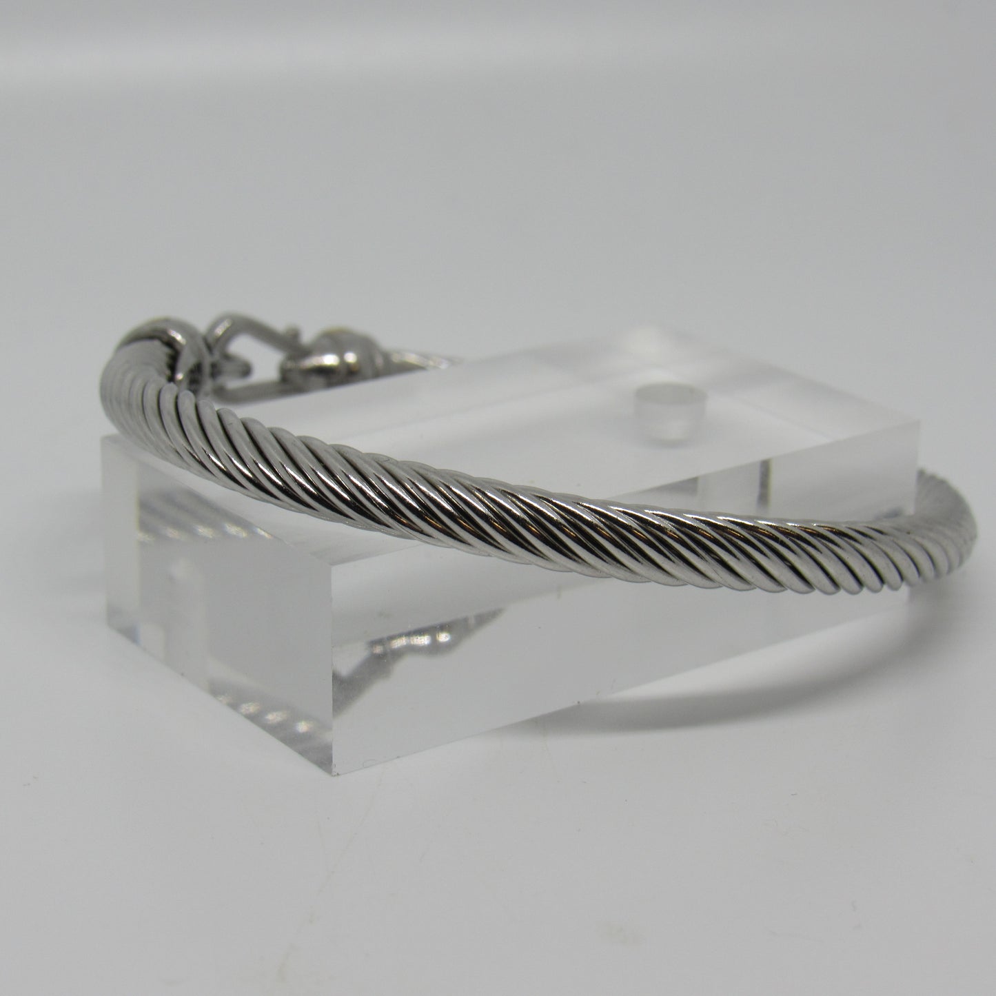 David Yurman Sterling Silver 18K Gold 5mm Classic Cable Buckle Bracelet - ~7 inch