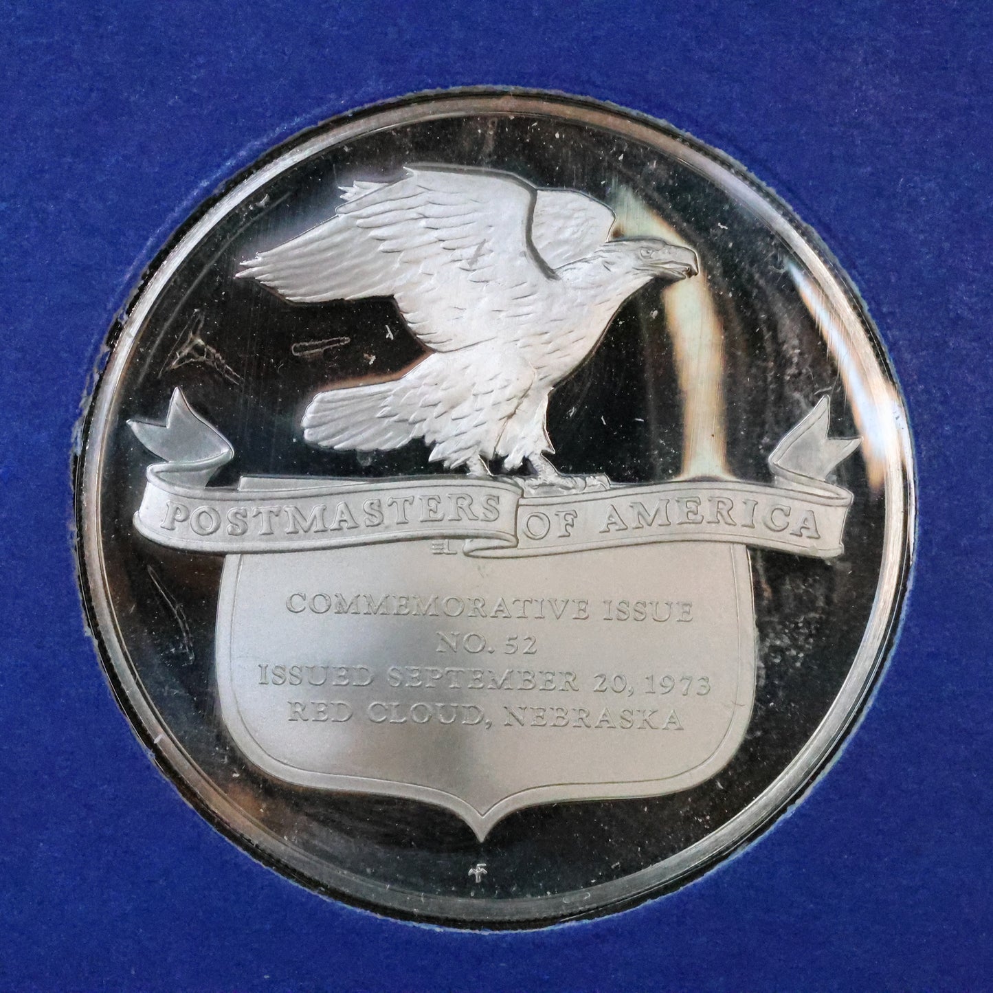 1973 Postmasters of America STERLING SILVER Art Round - No. 52 Willa Cather