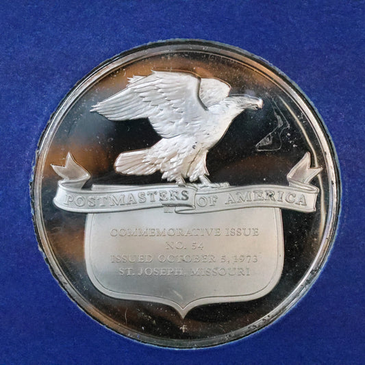 1973 Postmasters of America STERLING SILVER Art Round - No. 54 Rural America