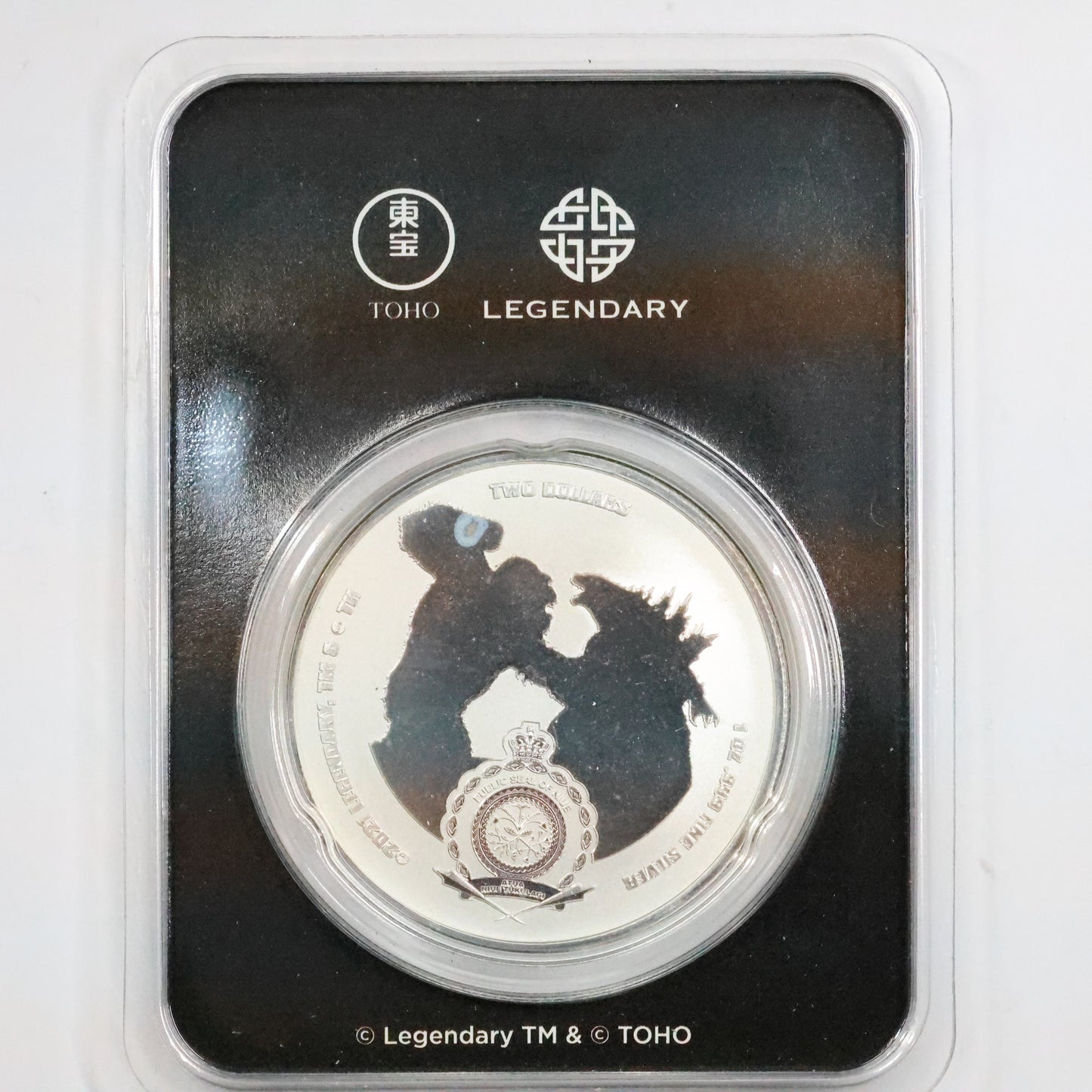2021 Niue 1 oz Silver Colorized $2 Mechagodzilla in TEP - Godzilla vs Kong