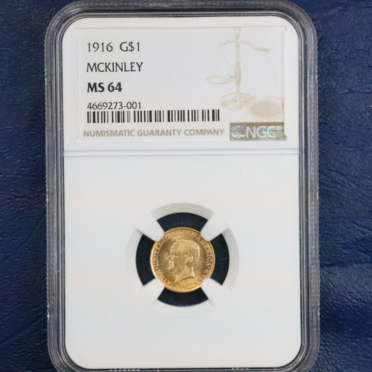 1916 G1$ McKinley Commemorative Gold 1$ - NGC MS64