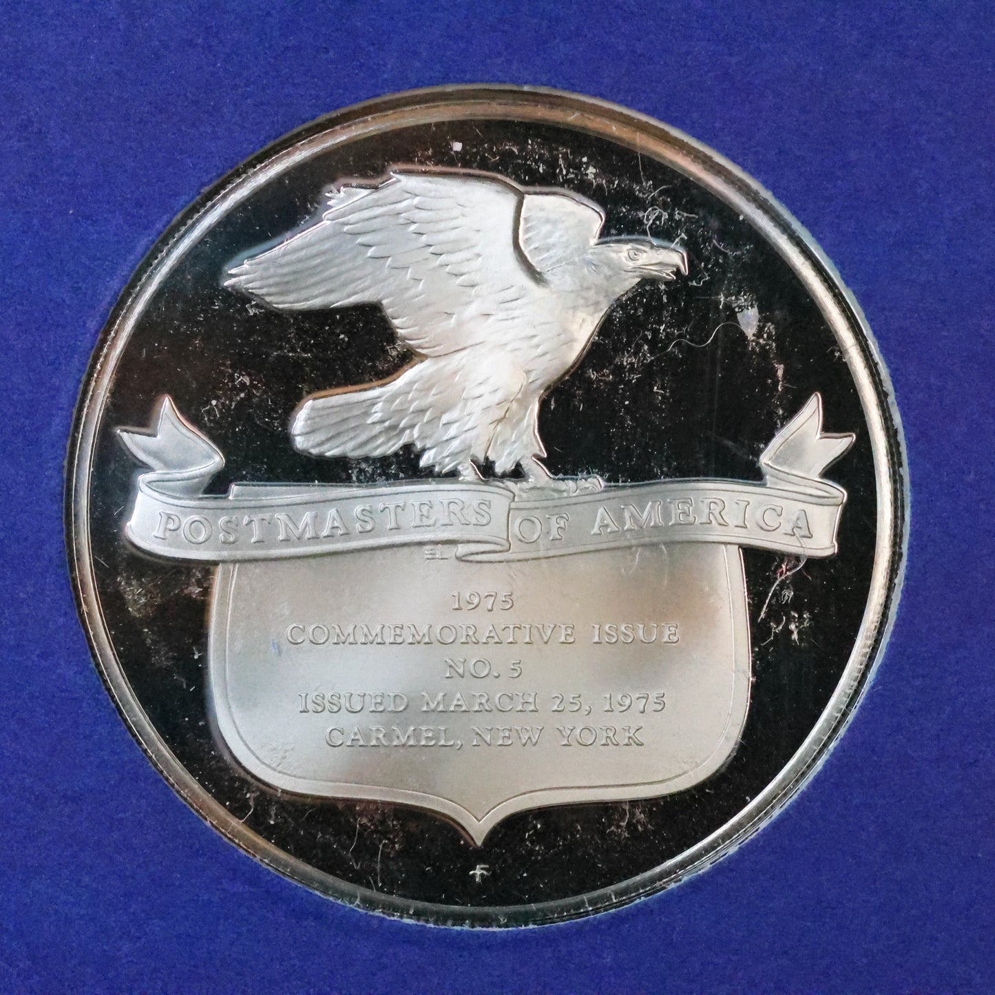 1975 Postmasters of America STERLING SILVER Art Round - No. 5 Contributors to the Cause-Sybil Ludington