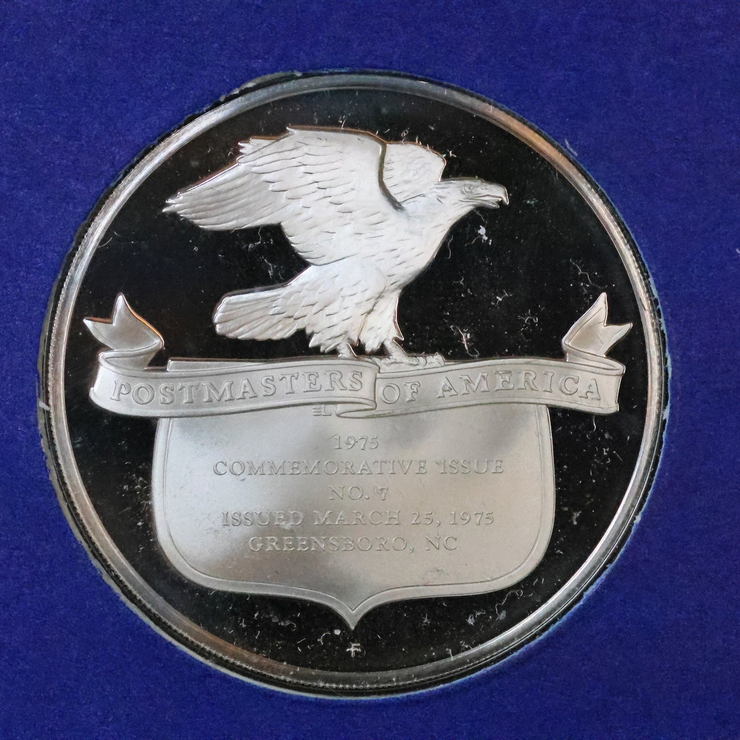 1975 Postmasters of America STERLING SILVER Art Round - No. 7 Contributors to the Cause-Peter Francisco