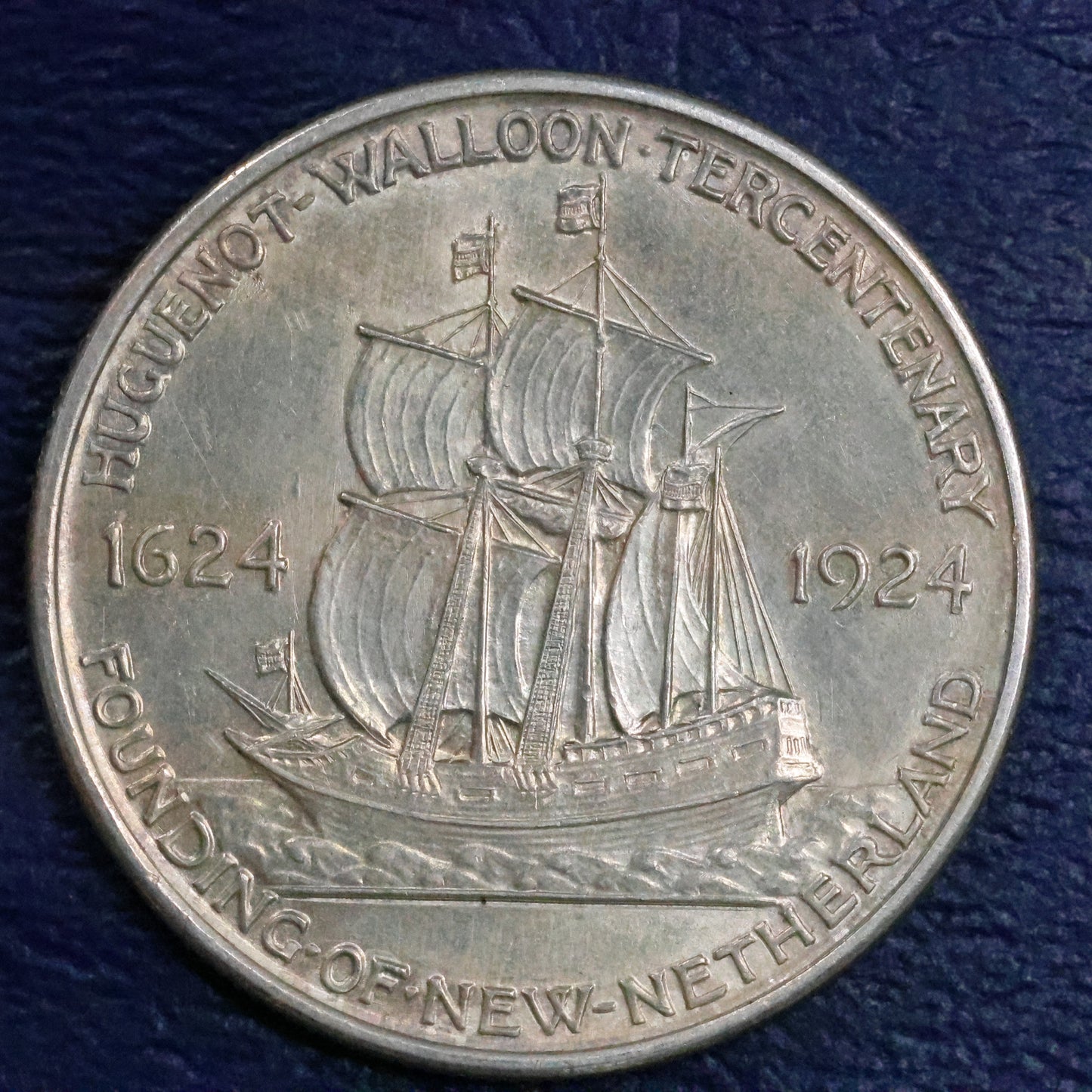 1924 Huguenot-Walloon Half Dollar 50c Commemorative