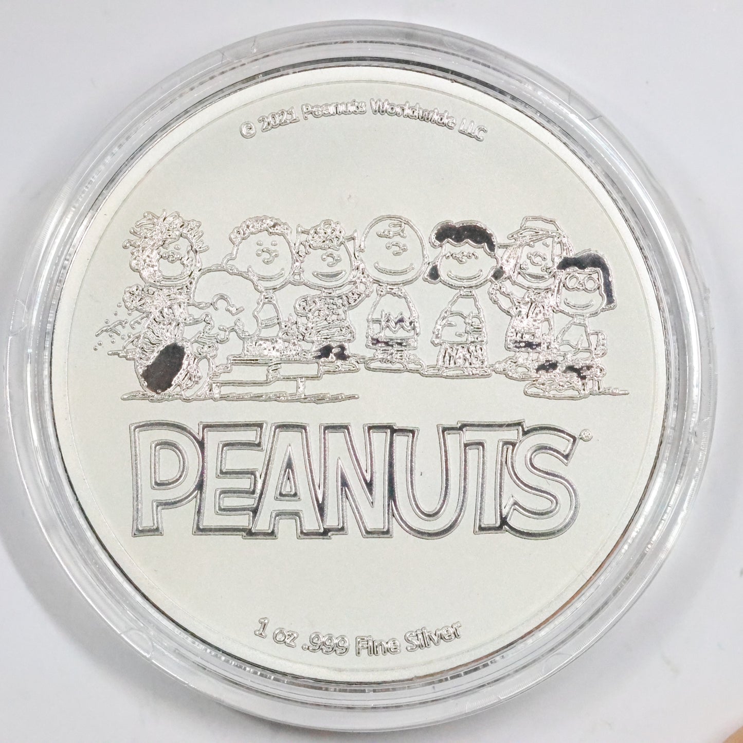 2021 Peanuts Joe Cool Snoopy 1 oz .999 Fine Silver Bullion w/ Capsule