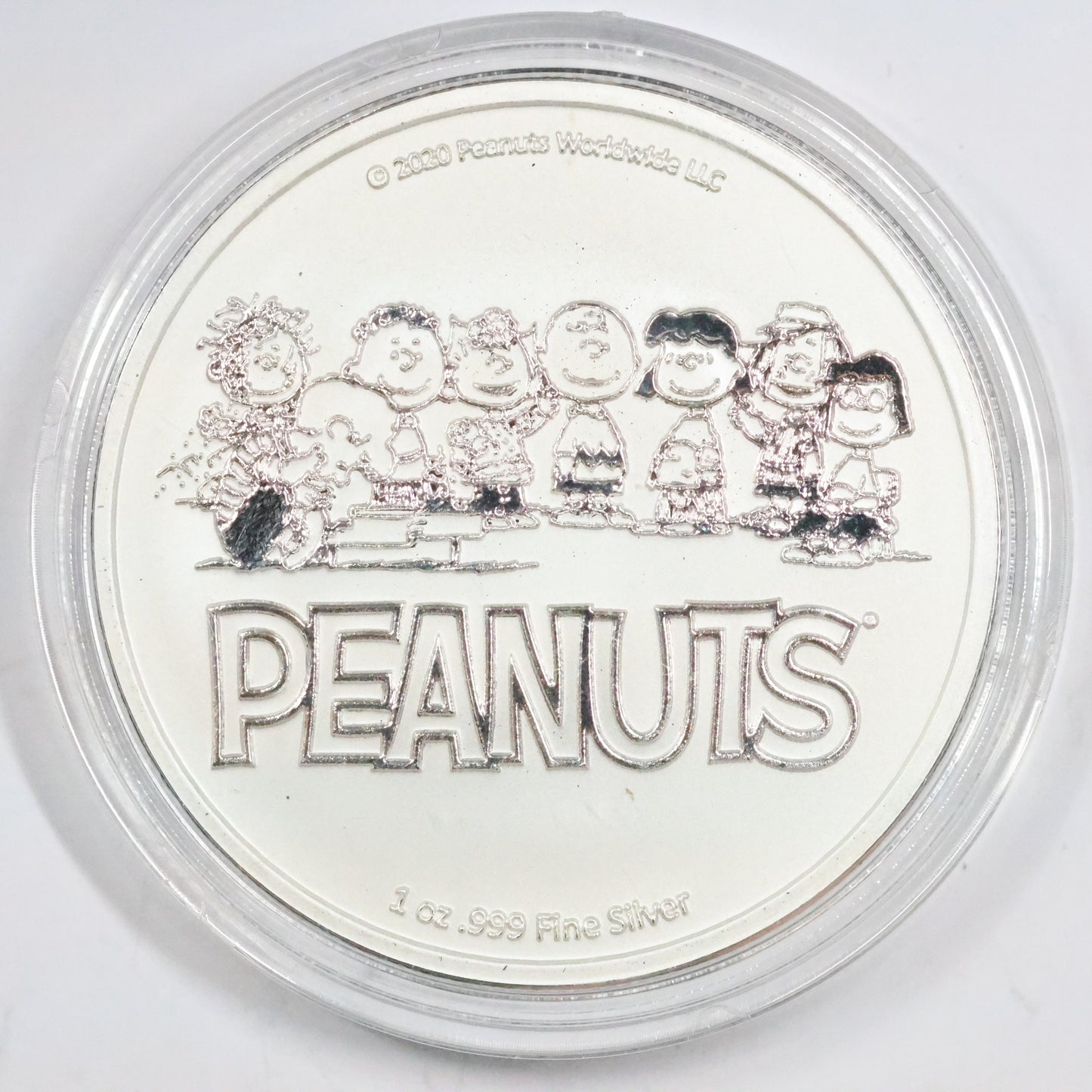 2020 Peanuts A Charlie Brown Christmas 1 oz .999 Fine Silver Bullion Round in Capsule