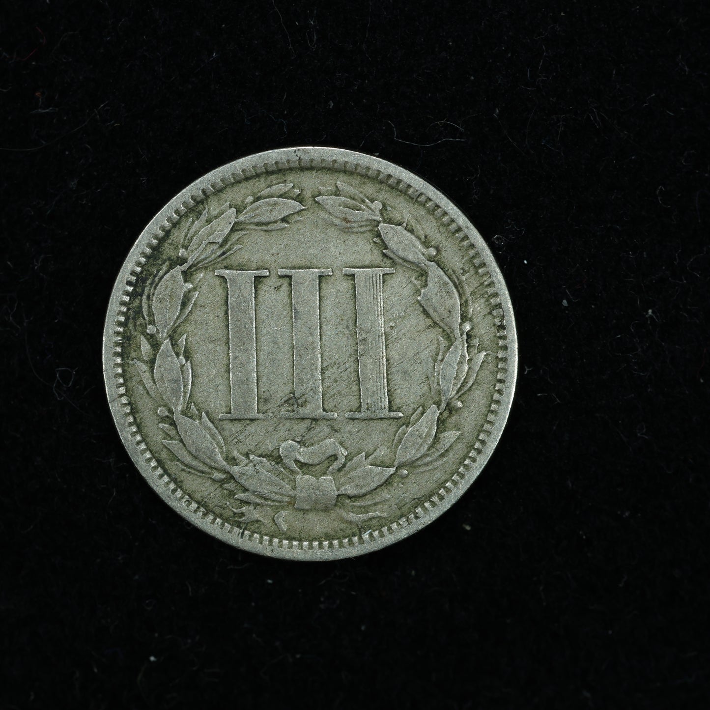 1866 Three 3 Cent 3c Nickel