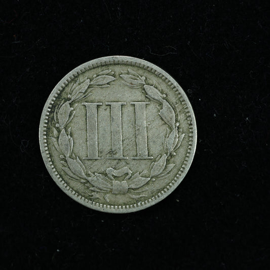 1866 Three 3 Cent 3c Nickel