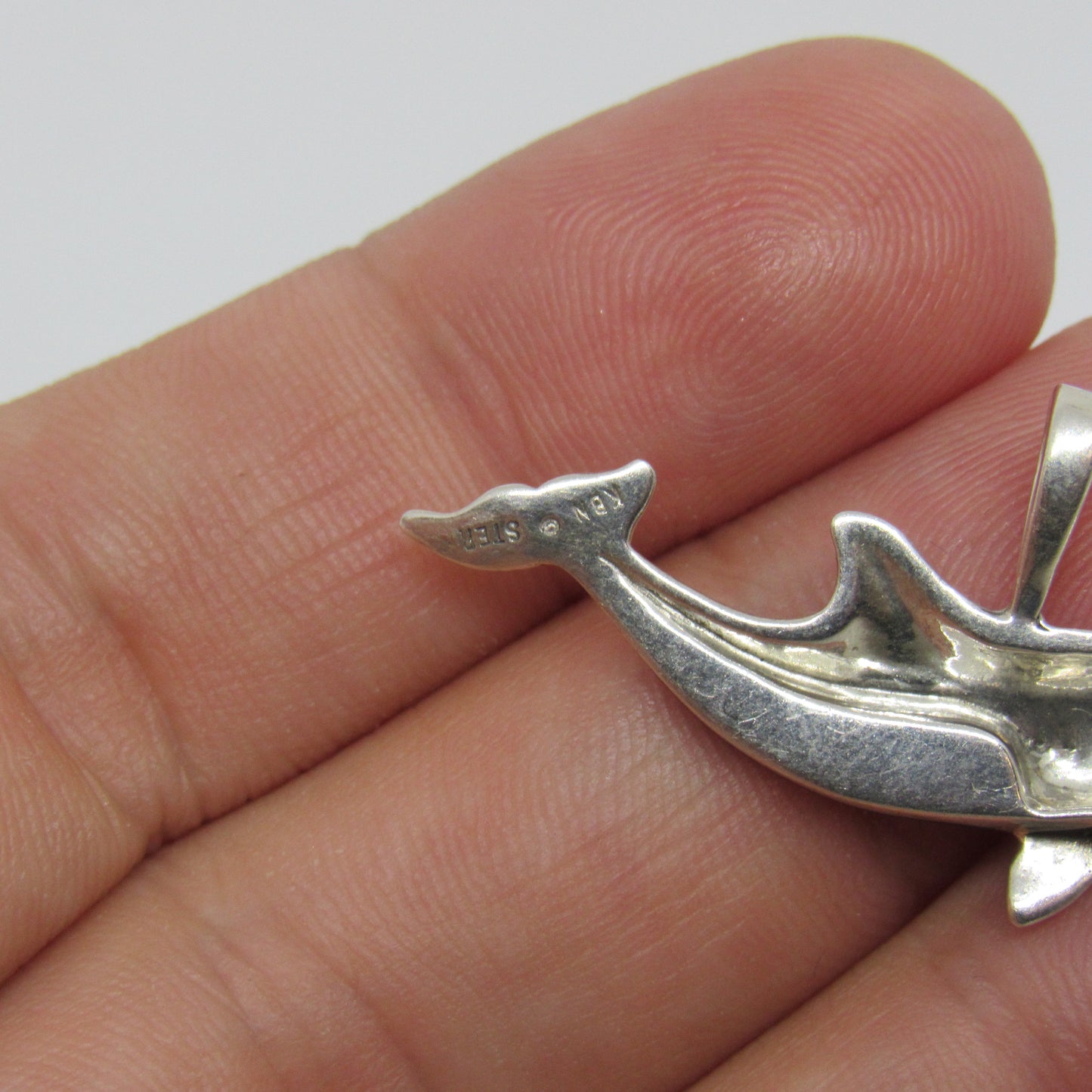KABANA KBN Sterling Silver 925 Whale Lapis Lazuli Pendant