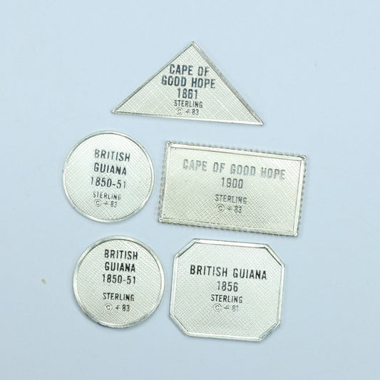 Franklin Mint Sterling Silver Miniature World Stamps - Cape of Good Hope British Guiana