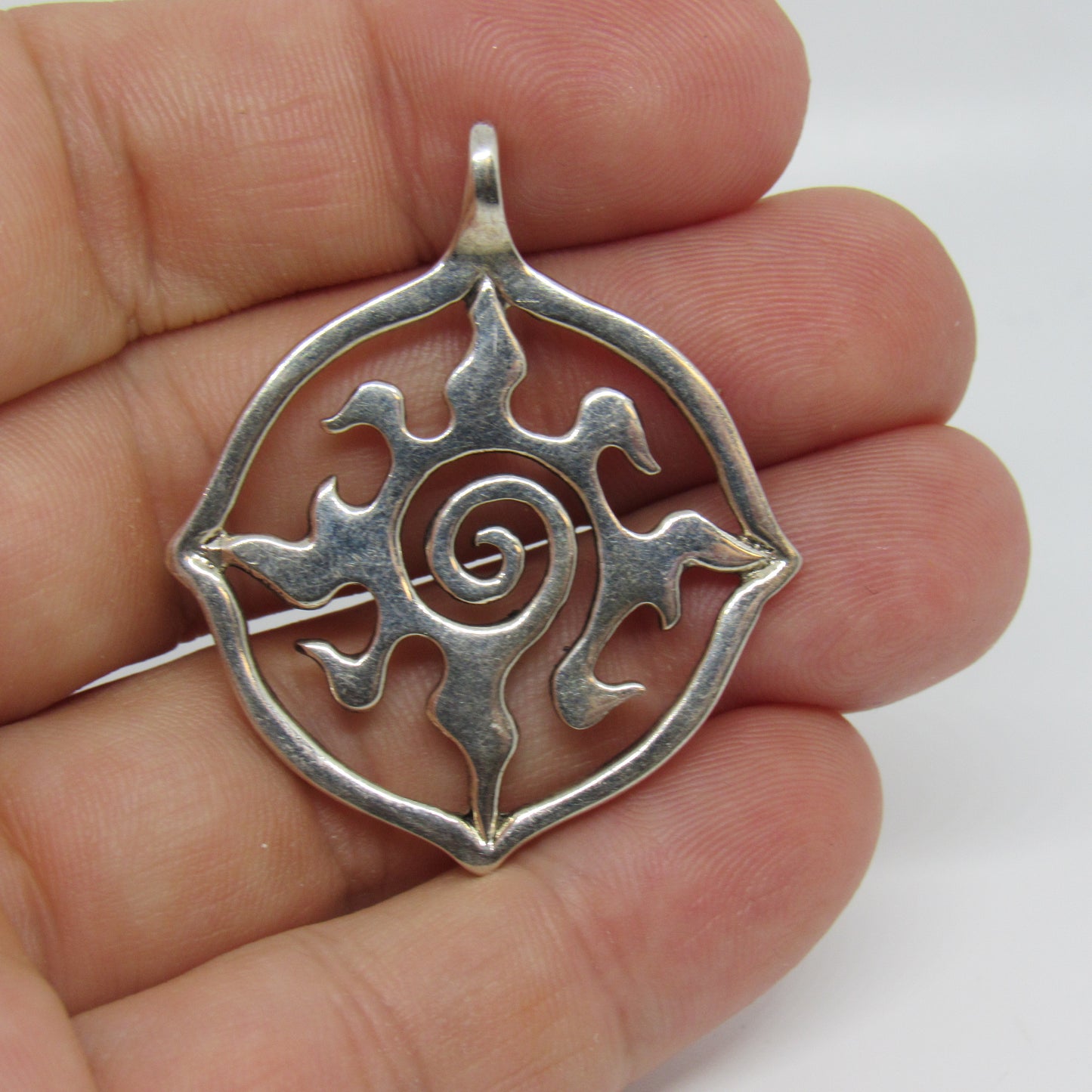 K Robins Designs Sterling Silver Radiance Sun Dial Pendant - ~1.75 inch
